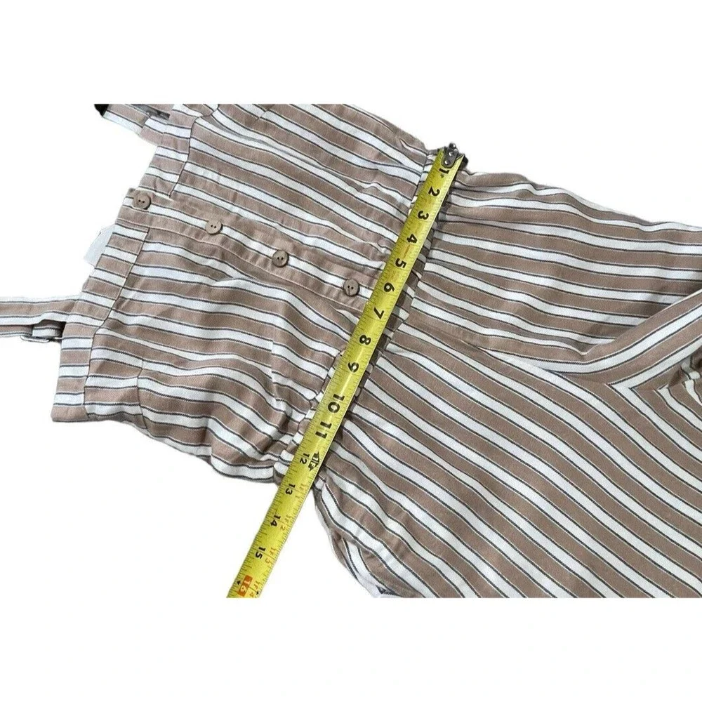 Chaser Wide Leg Tie Waist Jumpsuit Tan, White‎ Stripe Extra Small NWT Miss Belt